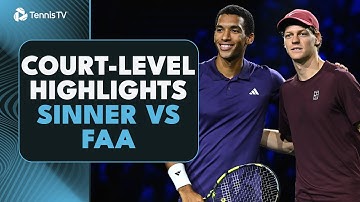 Jannik Sinner vs Felix Auger-Aliassime Court-Level Highlights 🥵 | Nitto ATP Finals 2025 Highlights