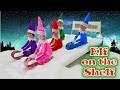 Purple & Pink Elf on the Shelf - Candy Cane Sledding with Red, Blue, and Green Elves! Day 6