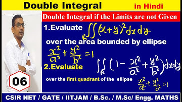 #06 Evaluate double integral (x+y)^2dx dy over the region bounded by  Ellipse x^2/a^2 +y^2/b^2 =1