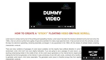 How to Create a Sticky Floating Video on Page Scroll