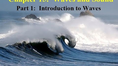 Chapter 15 Part 1:  Introduction to Waves
