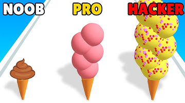 NOOB vs PRO vs HACKER in Ice Cream Rush