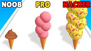 NOOB vs PRO vs HACKER in Ice Cream Rush