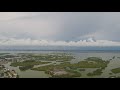 Cocoa Beach Above Thousand Islands Banana River Lagoon on Cloudy Day in 4k