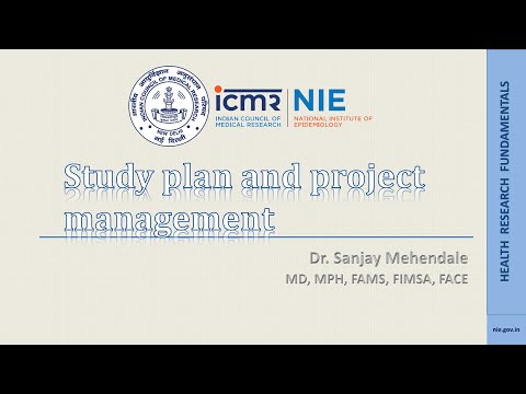 Study plan and project management