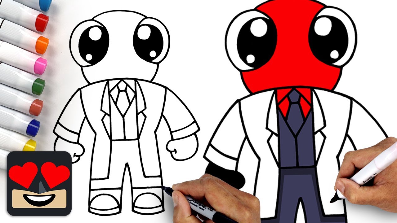How to draw RED  Roblox Rainbow Friends 