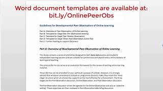 Peer Observation Online (9'33")