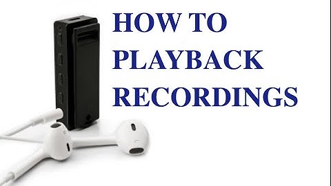 [Mini Recorder] How to Playback Recordings - U3 Voice Recorder - TC TEC
