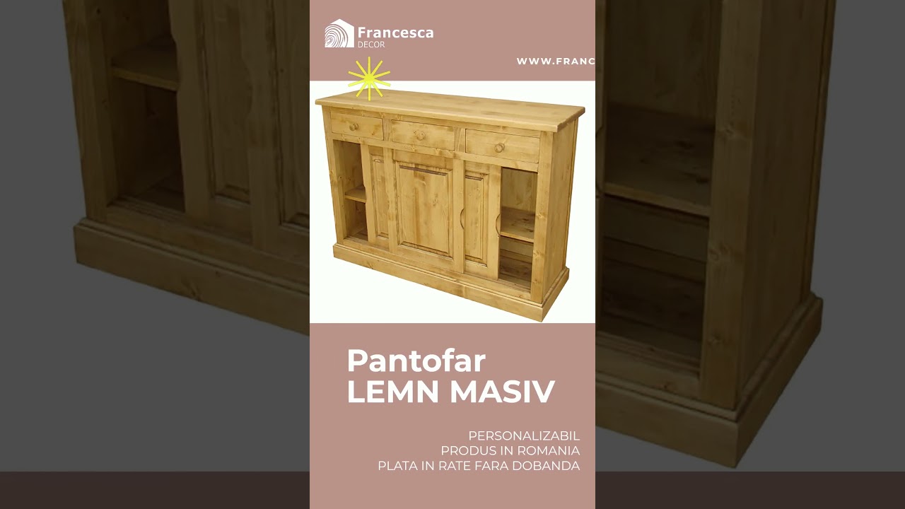 Pantofar LEMN MASIV - Francesca Decor - Personalizabil - Produs In Romania - Plata In Rate