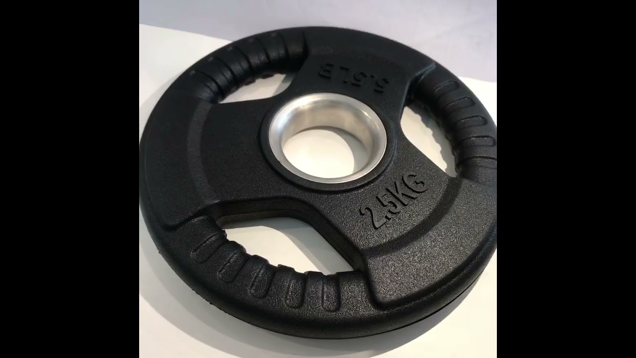 Gym fitness equipment rubber coated weight plates