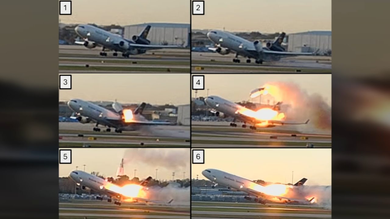 Аэропорт Луисвилла опубликовал шокирующие кадры с камер видеонаблюдения, запечатлевшие крушение с...
