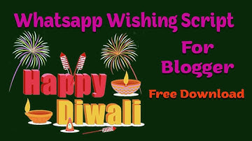 Happy Diwali Whatsapp Wishing Script For Blogger | mobile friendly & SEO friendly | Free Download