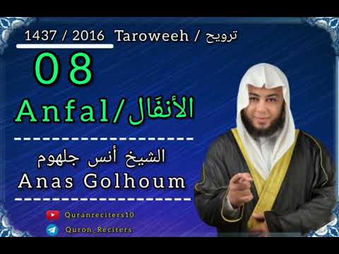 08 Anfal الأنف ال Taroweeh 1437 2016 Anas Golhoum ترويح الشيخ أنس جلهوم