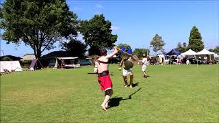 GLADIATOR FIGHT - Retiarius vs Thraex at Tauranga Time-travellers Faire 2019