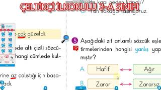 3. SINIF TÜRKÇE ZIT ANLAMLI KELİMELER TESTİ