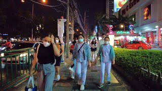 4K Thailand Travel 🇹🇭 Evening Walk through the Lively Streets of Bangkok