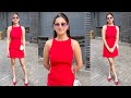 Isha Malviya Looks Beautiful In Red Gown Spotted At Andheri
