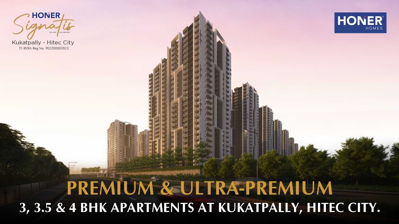 Spacious 3, 3.5, 4 BHK Apartments at Kukatpally, HITEC City - HONER ...