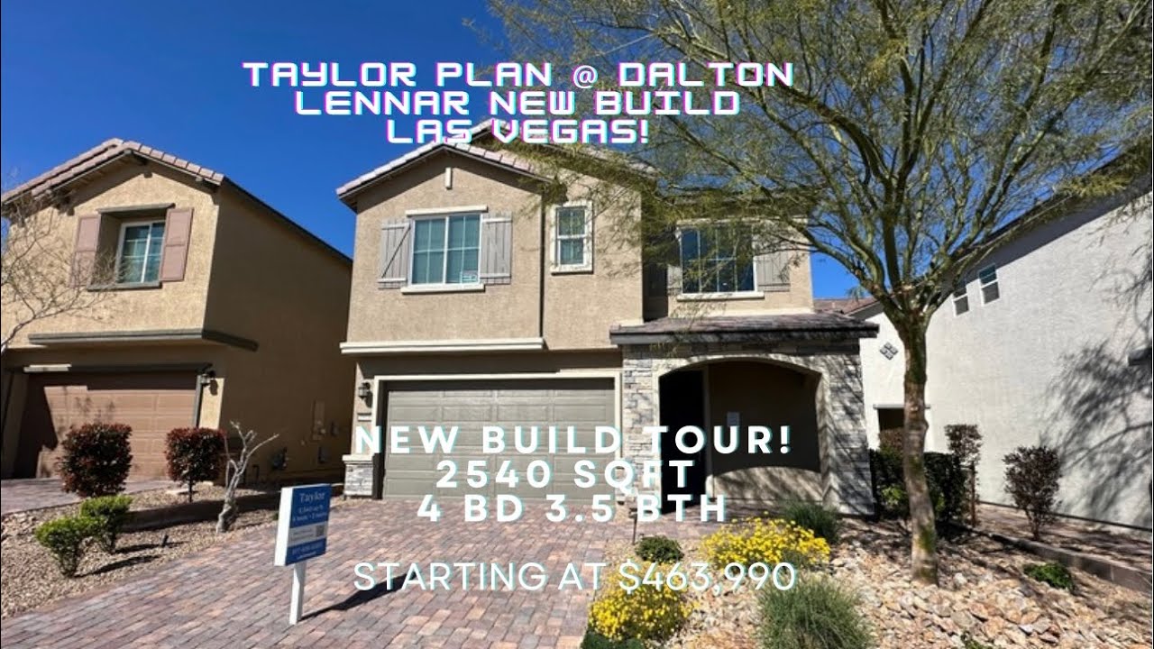 Taylor plan at Dalton in North East Las Vegas New Build Home Tour. Homes for Sale builder