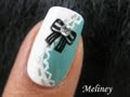 Tiffany Black Bow Sticker NaiIs Cute Classy Pretty Lace Nail Art Design Tutorial Alice in Wonderland
