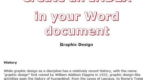 How to create an INDEX in MS Word-all version- full instructions and easy to follow