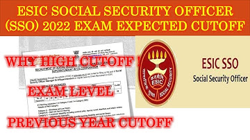 ESIC SSO EXPECTED CUTOFF 2022 || EXPECTED CUTOFF ANALYSIS || CATEGORY WISE CUTOFF|| ESIC NEW VACANCY