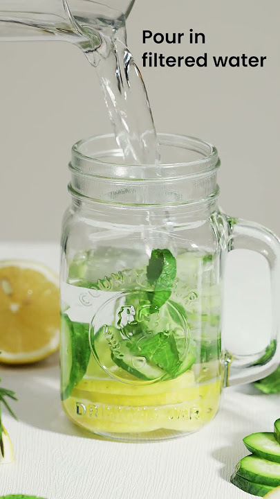 Detox water recipe for weight loss -- cucumber, lemon, mint