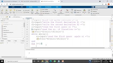 MATLAB Program for Newton Raphson Method