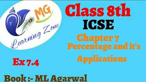 Class 8th ICSE Math Ch 7 Percentage and it