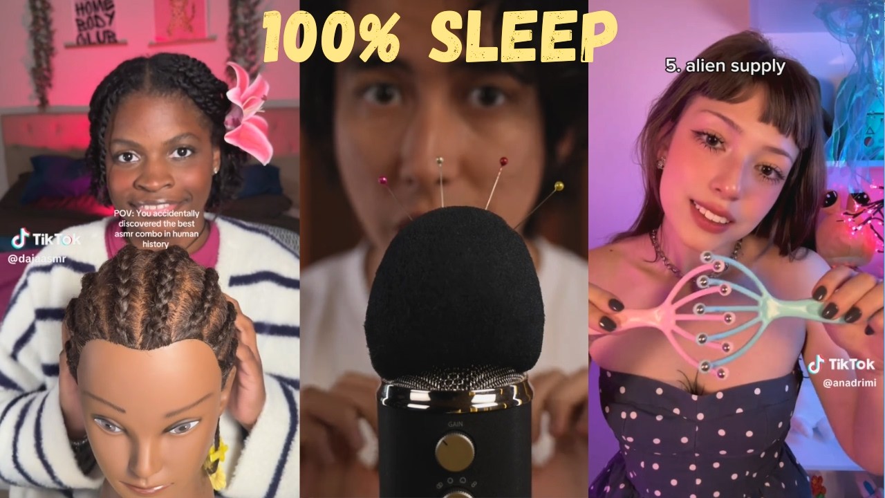 ASMR Sleep TikTok Compilation 2026 | Whisper in Ear, Head Massage, Hair Brushing, Scissors 💆✨ | 2