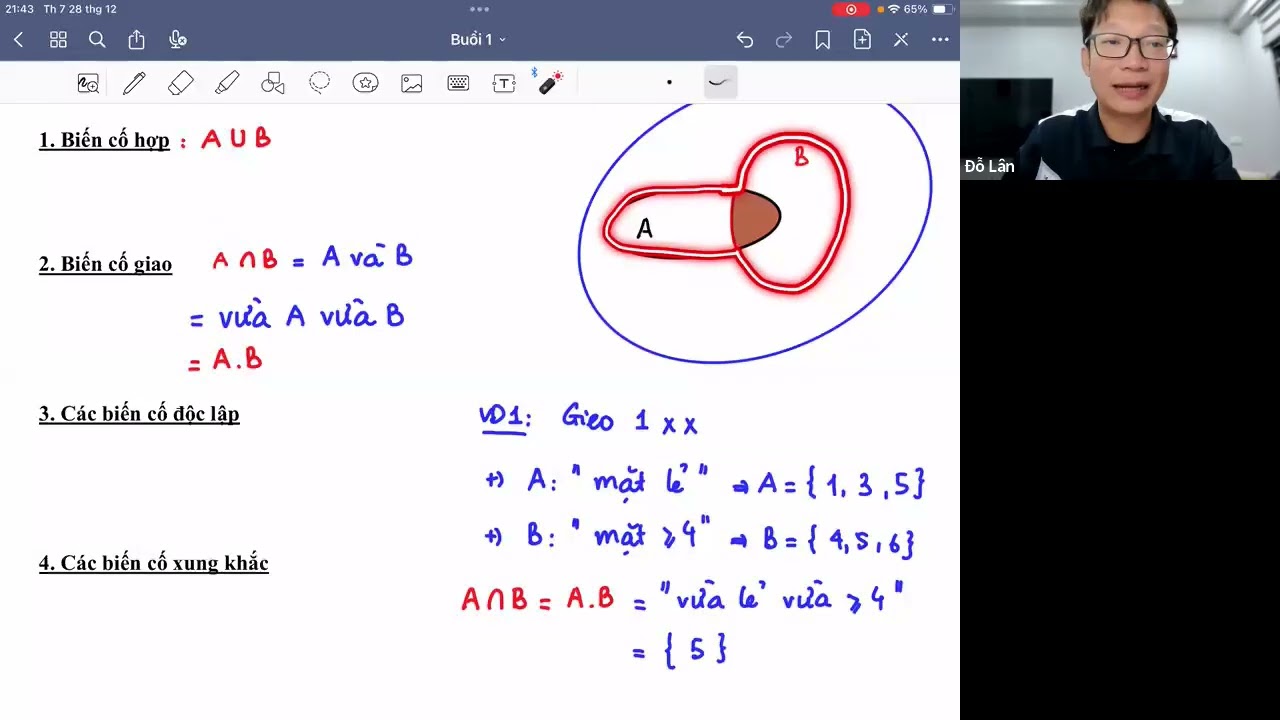 Bài giảng: Biến Cố Hợp - Biến Cố Giao