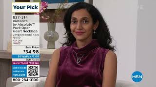 Radiance by Absolute1.10ctw Pav Open Heart Necklace