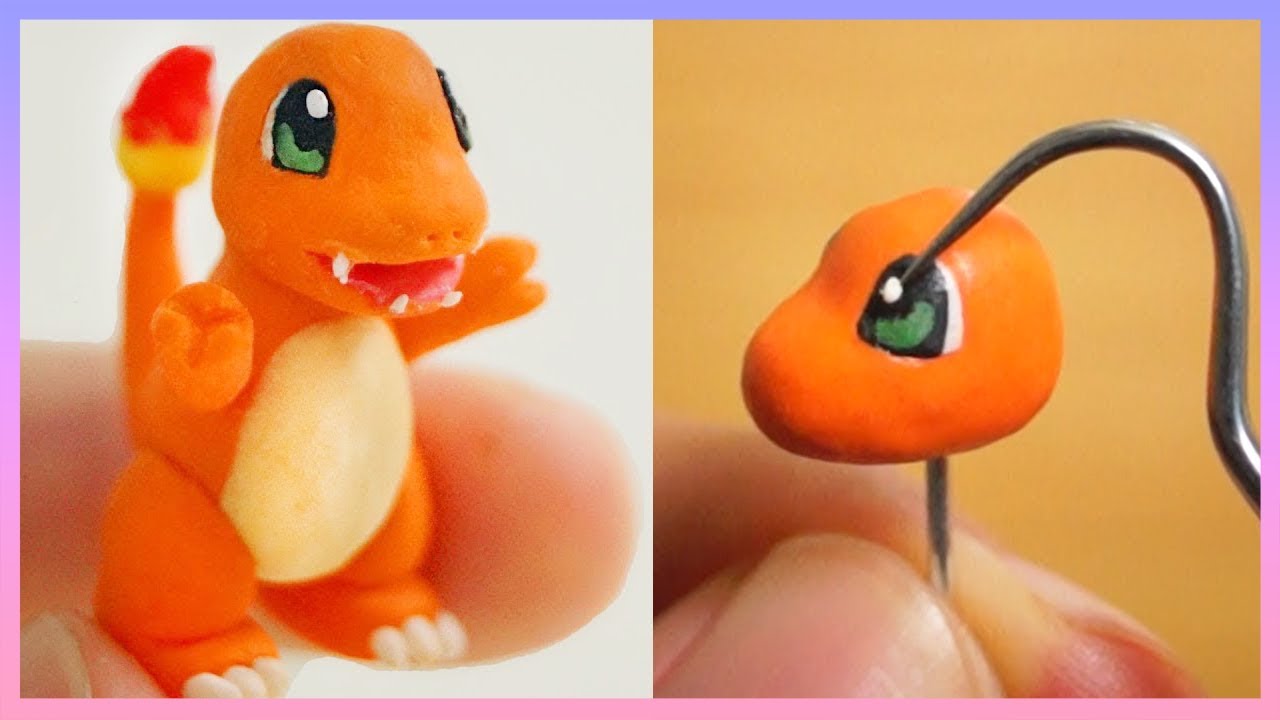 Pokemon Charmander Polymer Clay Figure Tutorial 클레이로 포켓몬 파이리 만들기 - YouTube