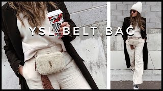 SAINT LAURENT Shearling Belt Bag Review + 5 WAYS TO STYLE IT! *collab with  Melissa Soldera!* - YouTube