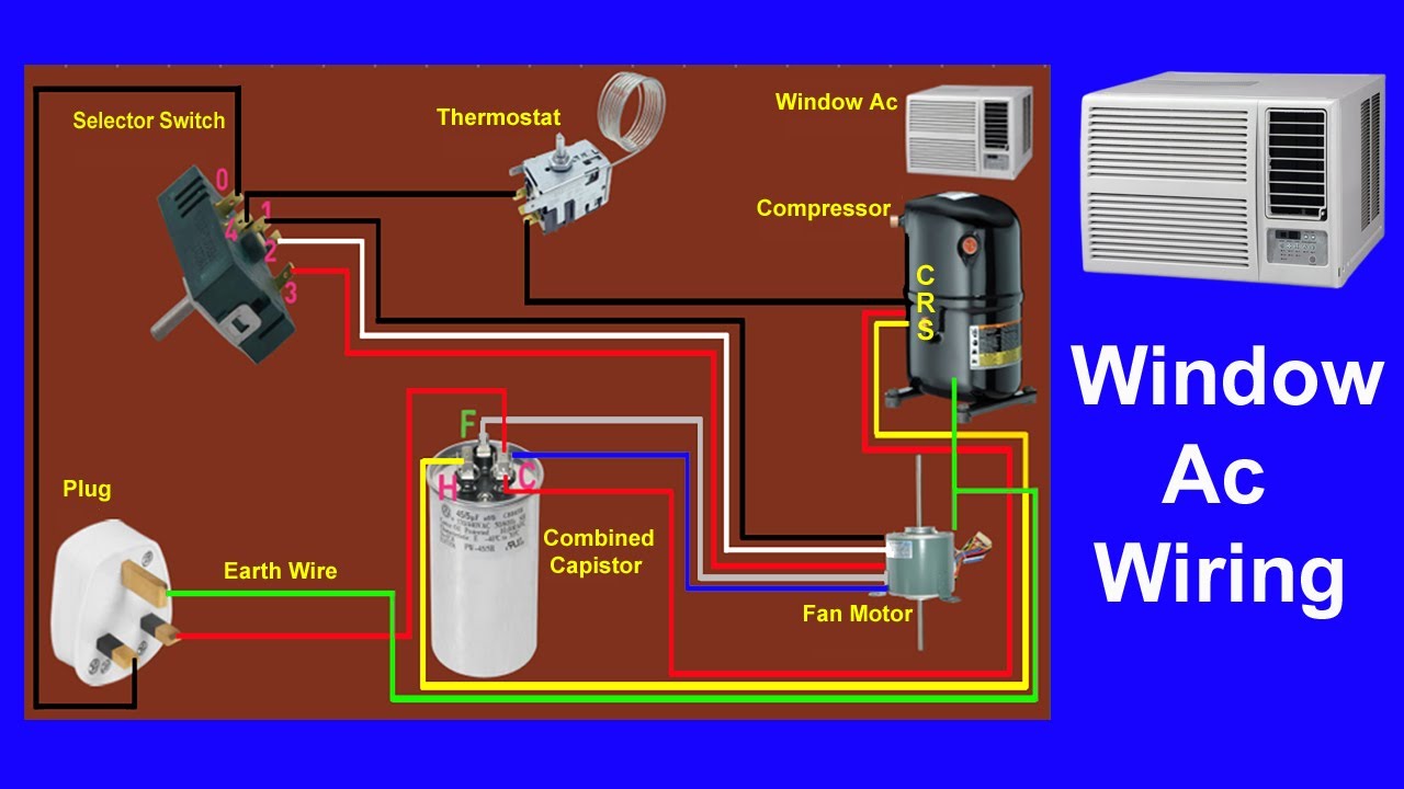 Window AC Complete Wiring Connection | Window Air Conditioner Wiring Diagram  - YouTube Carrier Heat Pump Wiring Diagram YouTube