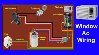 Window AC Complete Wiring Connection | Window Air Conditioner Wiring Diagram