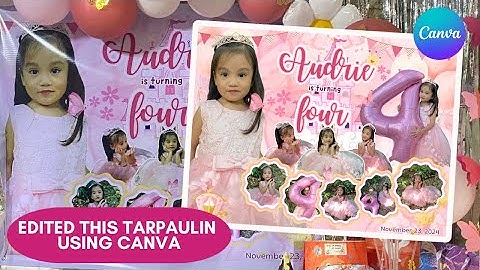 HOW TO MAKE A PRINCESS BIRTHDAY TARPAULIN USING CANVA