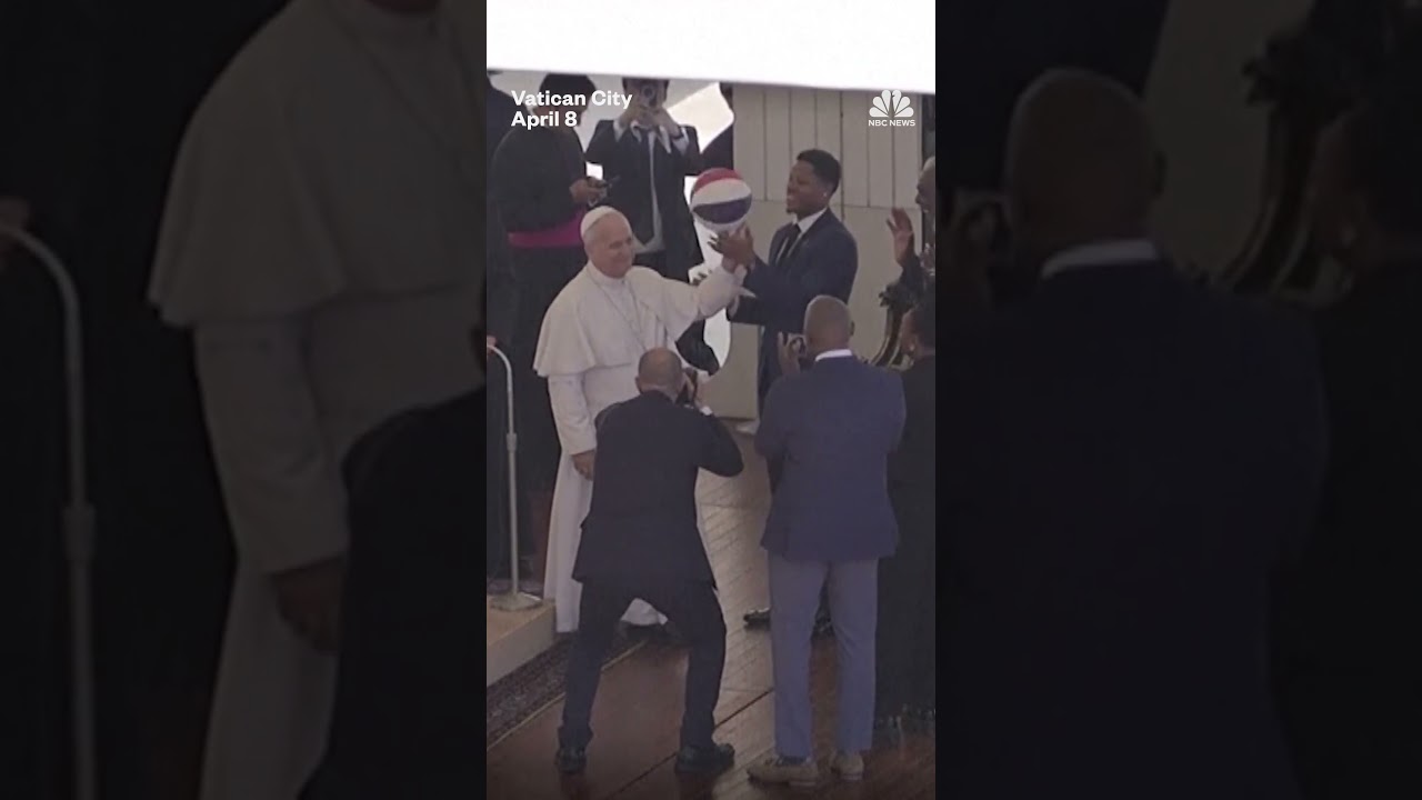 Pope Leo learns how to spin a ball on his finger