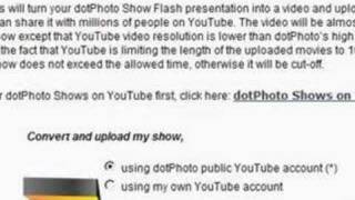 Send A Dotphoto Show To Youtube