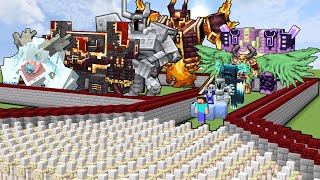 IRON GOLEM ARMY DEATHRUN (EVERY MINECRAFT BOSS MOB)