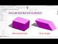 Extrude Not Normal to Sketch | Solidworks Extrusion at an Angle | Extrude at Angle | CADable