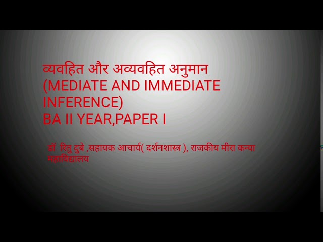 Logic(तर्कशास्त्र)Part-8,BA 2nd year,Paper 1st by Dr Ritu Dubey