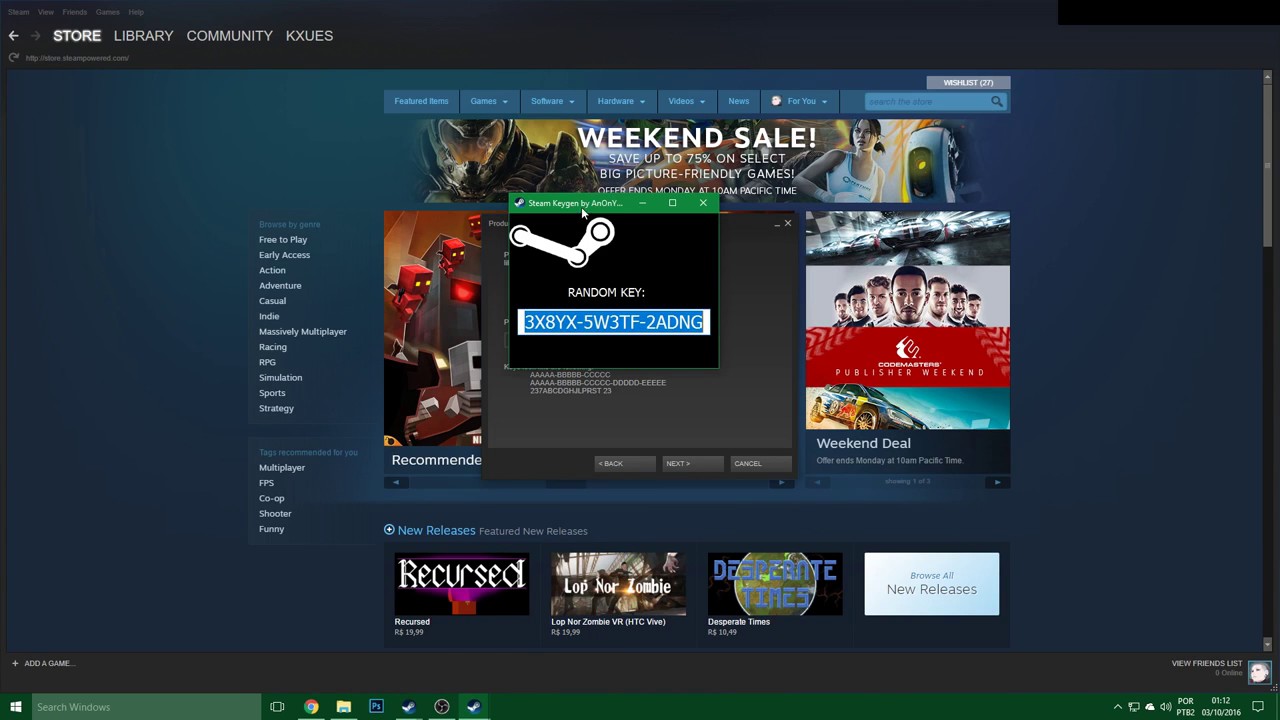 Steam keygen updated 2017 no survey or password