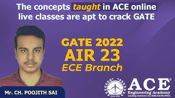 Mr. Poojith: The concepts taught in ACE online live classes are apt to crack GATE | AIR23 GATE22 ECE