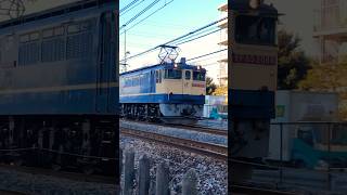 EF652089 タキ　2024年1月電機機関車　国鉄特急色　高崎線　貨物　すれ違い