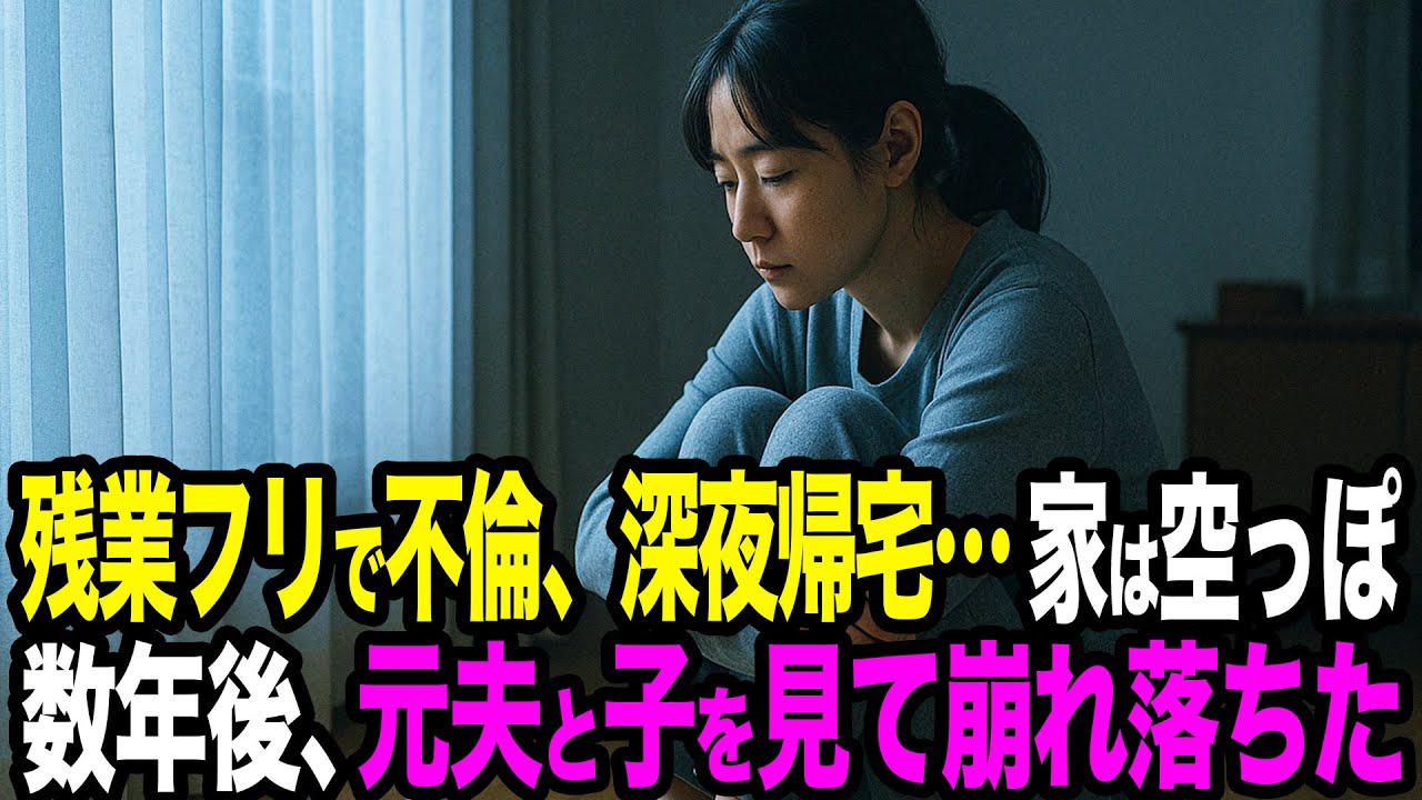 【シタ妻】不倫して深夜に帰宅したら家が空っぽ…差出人不明の封筒で全て終了→接近禁止と慰謝料だけ残り、数年後に街角で元夫と子供を見かけて崩れ落ちた【修羅場朗読】
