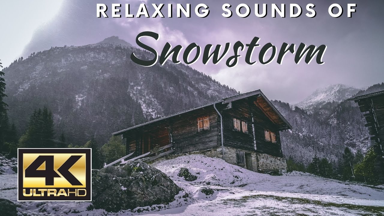 4K Relaxing Sounds of Blizzard & Snowstorm | Alpine Hut in the Mountains in Switzerland