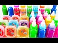 Satisfying Video How to make Rainbow Milk Bottle Slime Mixing All My Slime Smoothie Cutting ASMR