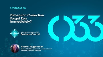 Dimension Correction Run Immediately - Microsoft Dynamics 365 Business Central