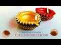 Super easy and simple way to decorate diyas / Diya decoration ideas for diwali or festivals